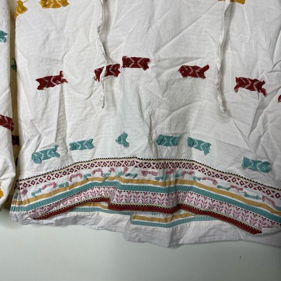 Lou & Grey For Loft Getaway Peasant Blouse White Womens M - Picture 5 of 10